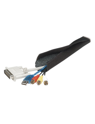 POWERTECH δεματικό καλωδίων τύπου Flex Wrap TIES-001, 1.8m, μαύρο