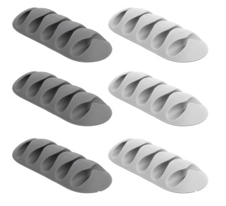 POWERTECH Οργανωτής καλωδίων σιλικόνης TIES-011, 5 καλωδίων, 6τμχ