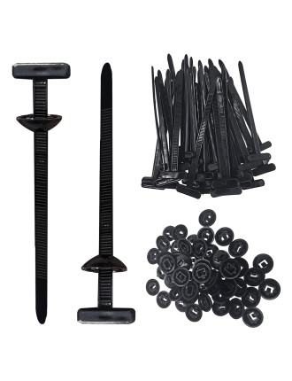 POWERTECH δεματικά καλωδίων TIES-082, 5x90mm, μαύρα, 50τμχ