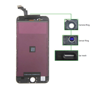 TIANMA High Copy LCD iPhone 6G Plus, Camera-Sensor ring, ear mesh, Black TIANMA High Copy LCD iPhone 6G Plus, Camera-Sensor ring, ear mesh, Black
