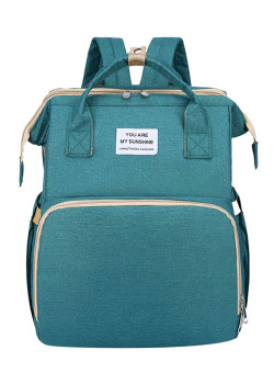 2 in 1 τσάντα πλάτης και παιδικό κρεβατάκι TMV-0050, αδιάβροχη, πράσινη