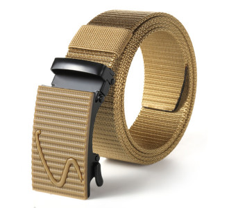 Ζώνη στρατιωτικού τύπου TMV-0057, ρυθμιζόμενη, 3.8 x 120cm, καφέ