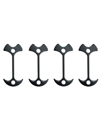 POWERTECH πασαλάκια σκηνής για ξύλινο δάπεδο TOOL-0071, μαύρο, 4τμχ