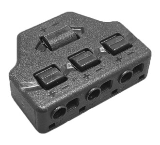 Splitter block TOOL-0096 για LED καλωδιοταινίες, 3-port, μαύρο