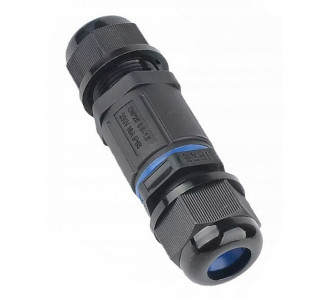 POWERTECH αδιάβροχος σύνδεσμος καλωδίων τροφοδοσίας TOOL-0112, 3pin, IP68, μαύρος