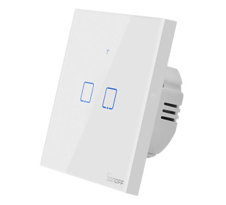 SONOFF smart διακόπτης ΤΧ-T2EU2C, αφής, Wi-Fi, διπλός, λευκός SONOFF smart διακόπτης ΤΧ-T2EU2C, αφής, Wi-Fi, διπλός, λευκός