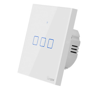 SONOFF smart διακόπτης ΤΧ-T2EU3C, αφής, Wi-Fi, τριπλός, λευκός