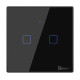 SONOFF smart διακόπτης ΤΧ-T3EU2C, αφής, Wi-Fi, διπλός, μαύρος