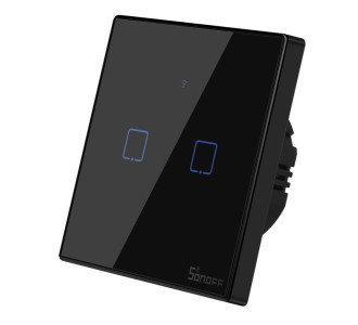 SONOFF smart διακόπτης ΤΧ-T3EU2C, αφής, Wi-Fi, διπλός, μαύρος SONOFF smart διακόπτης ΤΧ-T3EU2C, αφής, Wi-Fi, διπλός, μαύρος