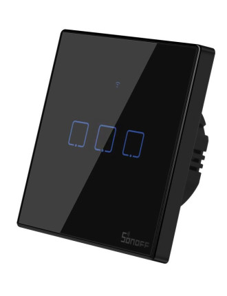SONOFF smart διακόπτης ΤΧ-T3EU3C, αφής, Wi-Fi, τριπλός, μαύρος