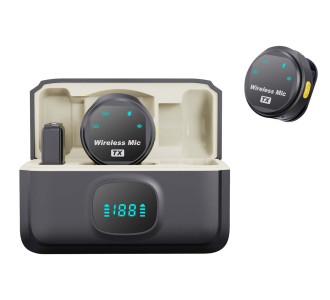 UPTECH ασύρματα μικρόφωνα UPWS-08 με θήκη φόρτισης, USB-C, 2.4GHz, μαύρο