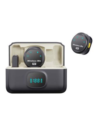 UPTECH ασύρματα μικρόφωνα UPWS-08 με θήκη φόρτισης, USB-C, 2.4GHz, μαύρο