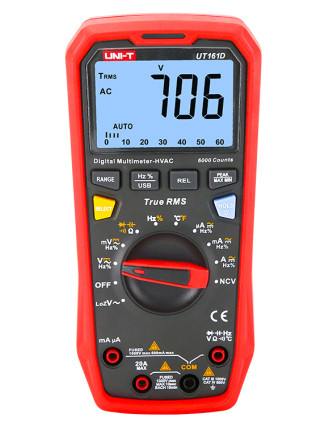 UNI-T ψηφιακό πολύμετρο UT161D, 1000V AC/DC, NCV, True RMS UNI-T ψηφιακό πολύμετρο UT161D, 1000V AC/DC, NCV, True RMS