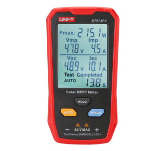 UNI-T tester φωτοβολταϊκών πάνελ UT673PV, 5~800W, 0~35A, 12~60V