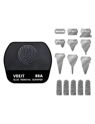 BEST εργαλείο αφαίρεσης κόλλας VBST-80B με 9x λεπίδες & 5x finger sleeves, για επισκευές κινητών BEST εργαλείο αφαίρεσης κόλλας VBST-80B με 9x λεπίδες & 5x finger sleeves, για επισκευές κινητών