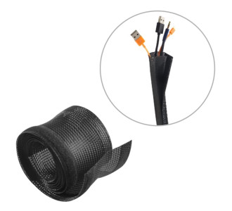 BRATECK πλέγμα καλωδίων τύπου Flex Wrap VS-85, 100x8.5cm, μαύρο