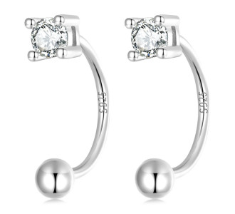 BAMOER σκουλαρίκια μπάρα VSE157-A, με κυβική ζιρκόνια, ασήμι 925, ασημί BAMOER σκουλαρίκια μπάρα VSE157-A, με κυβική ζιρκόνια, ασήμι 925, ασημί