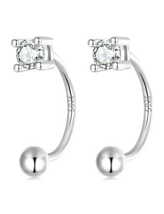 BAMOER σκουλαρίκια μπάρα VSE157-A, με κυβική ζιρκόνια, ασήμι 925, ασημί BAMOER σκουλαρίκια μπάρα VSE157-A, με κυβική ζιρκόνια, ασήμι 925, ασημί