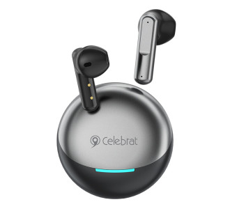CELEBRAT earphones με θήκη φόρτισης W61, True Wireless, 13mm, 25/200mAh, μαύρα