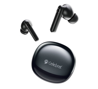 CELEBRAT earphones με θήκη φόρτισης W71, True Wireless, 10mm, 30/200mAh, μαύρα