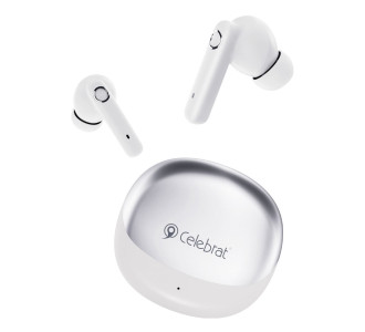 CELEBRAT earphones με θήκη φόρτισης W71, True Wireless, 10mm, 30/200mAh, λευκά