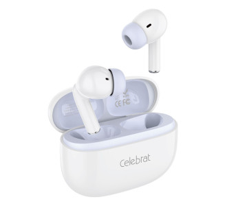 CELEBRAT earphones με θήκη φόρτισης W73, True Wireless, 13mm, 33/380mAh, λευκά CELEBRAT earphones με θήκη φόρτισης W73, True Wireless, 13mm, 33/380mAh, λευκά