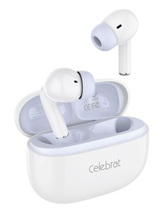 CELEBRAT earphones με θήκη φόρτισης W73, True Wireless, 13mm, 33/380mAh, λευκά CELEBRAT earphones με θήκη φόρτισης W73, True Wireless, 13mm, 33/380mAh, λευκά