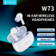 CELEBRAT earphones με θήκη φόρτισης W73, True Wireless, 13mm, 33/380mAh, λευκά CELEBRAT earphones με θήκη φόρτισης W73, True Wireless, 13mm, 33/380mAh, λευκά