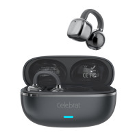 CELEBRAT earphones με θήκη φόρτισης W74, OWS, 10mm, 25/250mAh, μαύρα CELEBRAT earphones με θήκη φόρτισης W74, OWS, 10mm, 25/250mAh, μαύρα