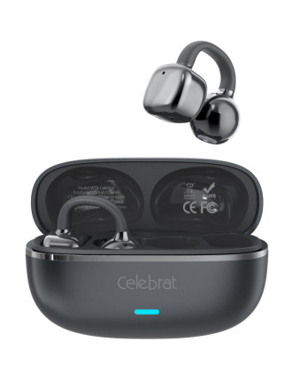 CELEBRAT earphones με θήκη φόρτισης W74, OWS, 10mm, 25/250mAh, μαύρα CELEBRAT earphones με θήκη φόρτισης W74, OWS, 10mm, 25/250mAh, μαύρα