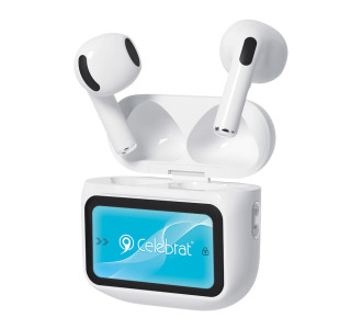 CELEBRAT earphones με θήκη φόρτισης W76, True Wireless, 13mm, 25/300mAh, λευκά CELEBRAT earphones με θήκη φόρτισης W76, True Wireless, 13mm, 25/300mAh, λευκά