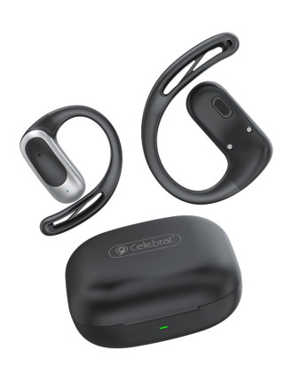 CELEBRAT earphones με θήκη φόρτισης W77, OWS, 12mm, 40/400mAh, μαύρα CELEBRAT earphones με θήκη φόρτισης W77, OWS, 12mm, 40/400mAh, μαύρα