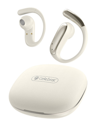 CELEBRAT earphones με θήκη φόρτισης W84, OWS, 13mm, 30/300mAh, μπεζ CELEBRAT earphones με θήκη φόρτισης W84, OWS, 13mm, 30/300mAh, μπεζ
