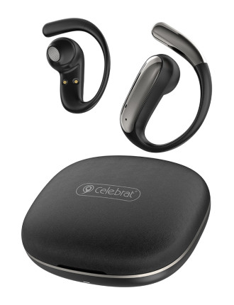 CELEBRAT earphones με θήκη φόρτισης W84, OWS, 13mm, 30/300mAh, μαύρα CELEBRAT earphones με θήκη φόρτισης W84, OWS, 13mm, 30/300mAh, μαύρα
