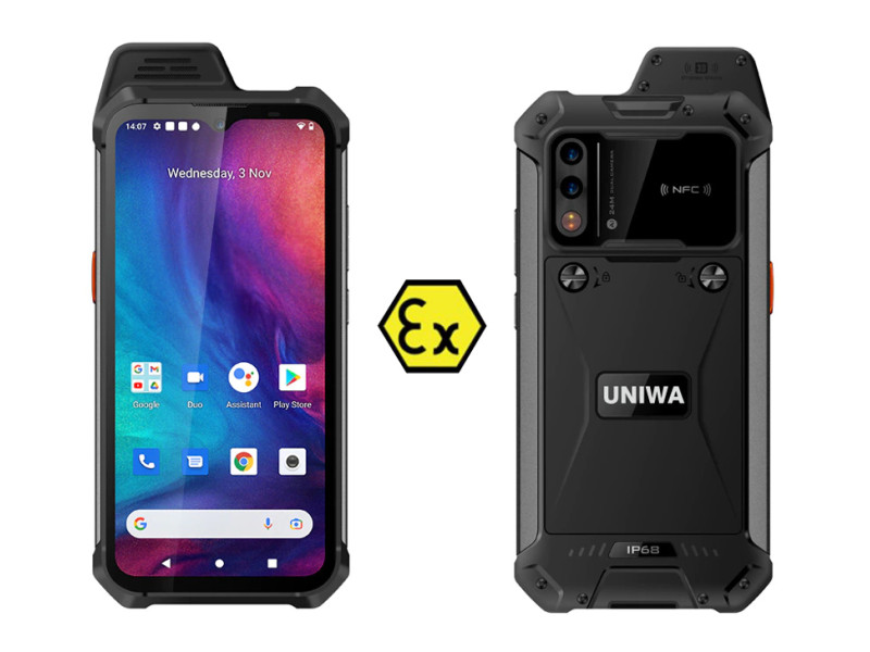 UNIWA smartphone W888, 6.3" HD+, 4/64GB, ηχείο 2W, Atex Zone 2, IP68, μαύρο UNIWA smartphone W888, 6.3" HD+, 4/64GB, ηχείο 2W, Atex Zone 2, IP68, μαύρο