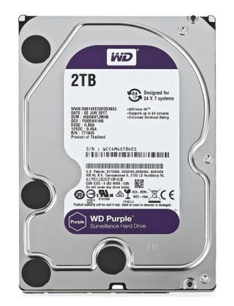 WD σκληρός δίσκος 3.5" Purple Surveillance 2TB, 256MB, 5400RPM, SATA III