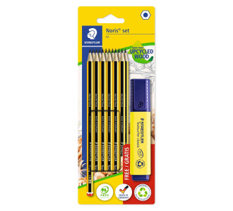 STAEDTLER σετ ξύλινα μολύβια με μαρκαδόρο υπογράμμισης Noris 120-BK12P1, εξάγωνα, ΗB, 13τμχ STAEDTLER σετ ξύλινα μολύβια με μαρκαδόρο υπογράμμισης Noris 120-BK12P1, εξάγωνα, ΗB, 13τμχ
