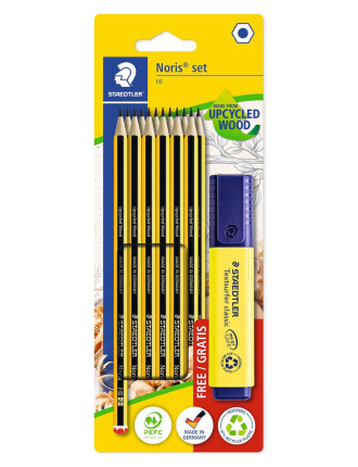 STAEDTLER σετ ξύλινα μολύβια με μαρκαδόρο υπογράμμισης Noris 120-BK12P1, εξάγωνα, ΗB, 13τμχ STAEDTLER σετ ξύλινα μολύβια με μαρκαδόρο υπογράμμισης Noris 120-BK12P1, εξάγωνα, ΗB, 13τμχ