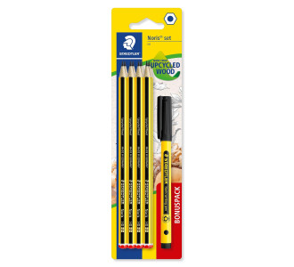 STAEDTLER σετ ξύλινα μολύβια με στυλό Noris 120-SBK8P2, εξάγωνα, ΗB, 9τμχ STAEDTLER σετ ξύλινα μολύβια με στυλό Noris 120-SBK8P2, εξάγωνα, ΗB, 9τμχ