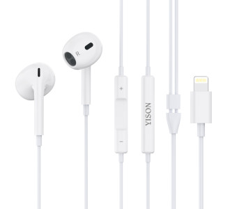 YISON earphones με μικρόφωνο X7, Lightning σύνδεση, Φ14mm, 1.2m, λευκά YISON earphones με μικρόφωνο X7, Lightning σύνδεση, Φ14mm, 1.2m, λευκά