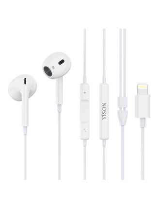 YISON earphones με μικρόφωνο X7, Lightning σύνδεση, Φ14mm, 1.2m, λευκά YISON earphones με μικρόφωνο X7, Lightning σύνδεση, Φ14mm, 1.2m, λευκά