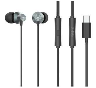 CELEBRAT earphones με μικρόφωνο D15, USB-C σύνδεση, Φ10mm, 1.2m, μαύρα