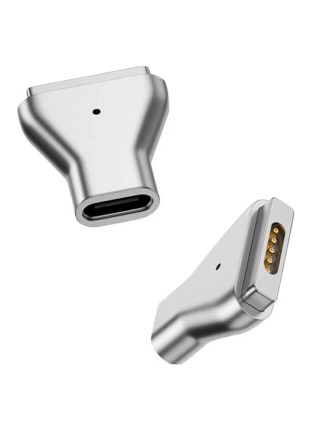 POWERTECH αντάπτορας τροφοδοσίας YX-MS2, USB-C σε Magsafe 2, ασημί