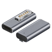 POWERTECH αντάπτορας τροφοδοσίας laptop YX-MS2-ANG, USB-C σε Magsafe 2, γωνιακός, ασημί POWERTECH αντάπτορας τροφοδοσίας laptop YX-MS2-ANG, USB-C σε Magsafe 2, γωνιακός, ασημί