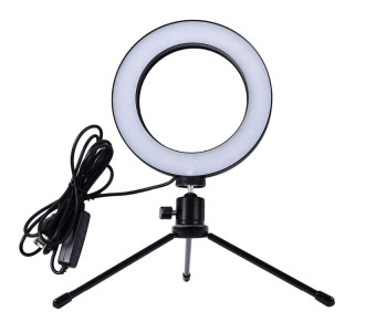 Φωτιστικό δαχτυλίδι LED ZD67B με μίνι τρίποδα, Φ 16cm, 12W